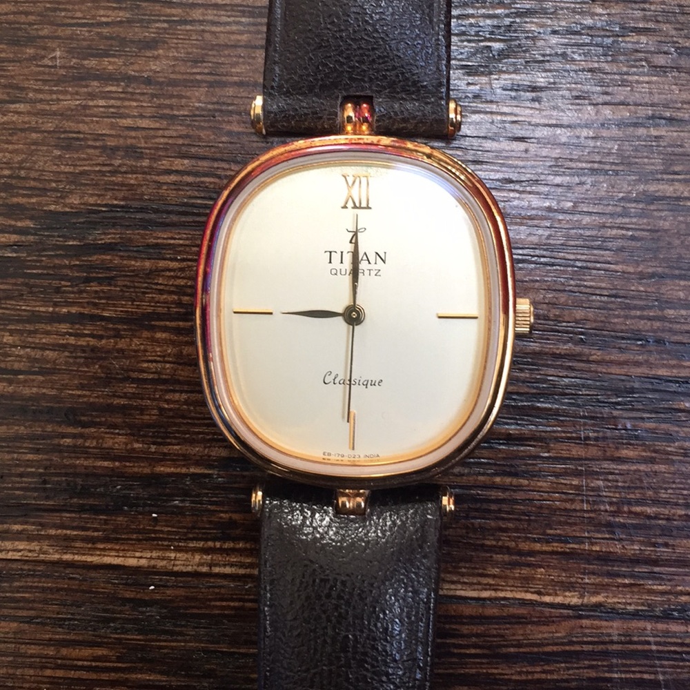 Brown and Gold 18K Titan Watch